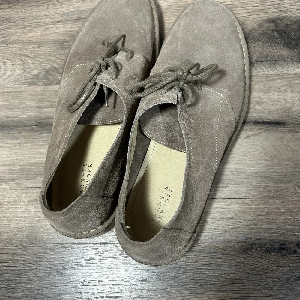 Barney's New York Taupe Beige Dress Shoes Men Size 9 Only Worn Twice